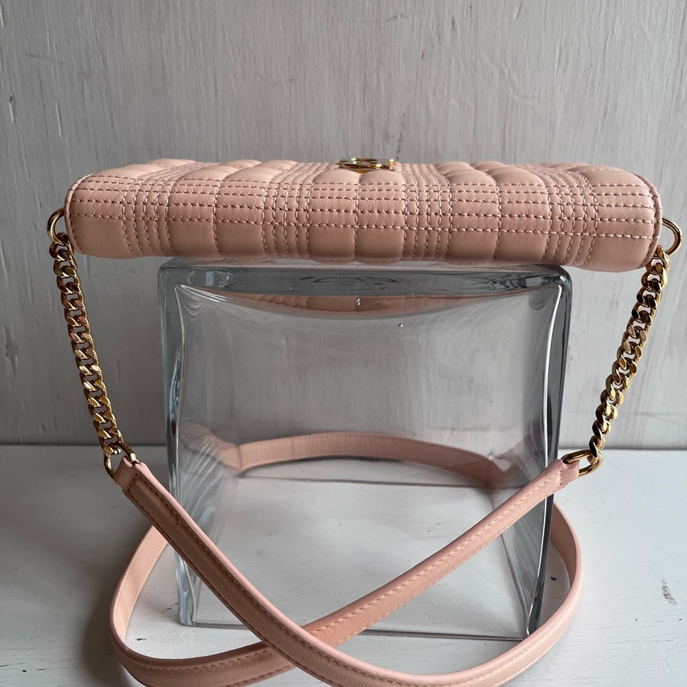 BURBERRY - Lola Quilted Leather Wallet on a Strap-Peach Pink - Picture 8 of 15